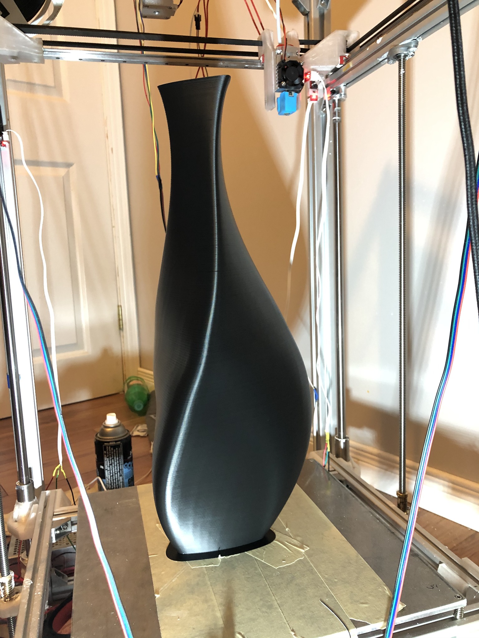 CoreXY printer producing a large curved vase-like component