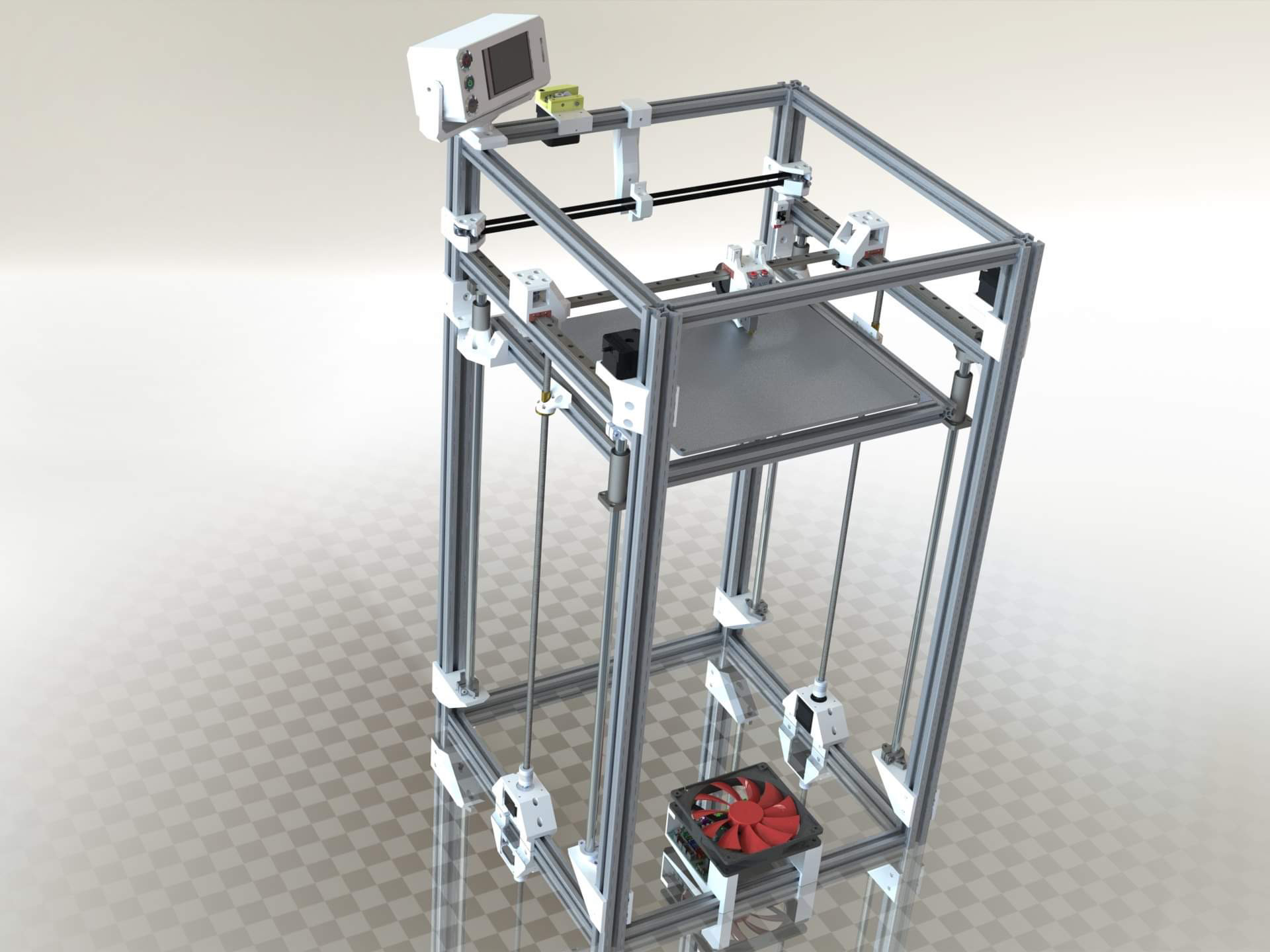 CAD rendering of the tall conventional CoreXY 3D printer