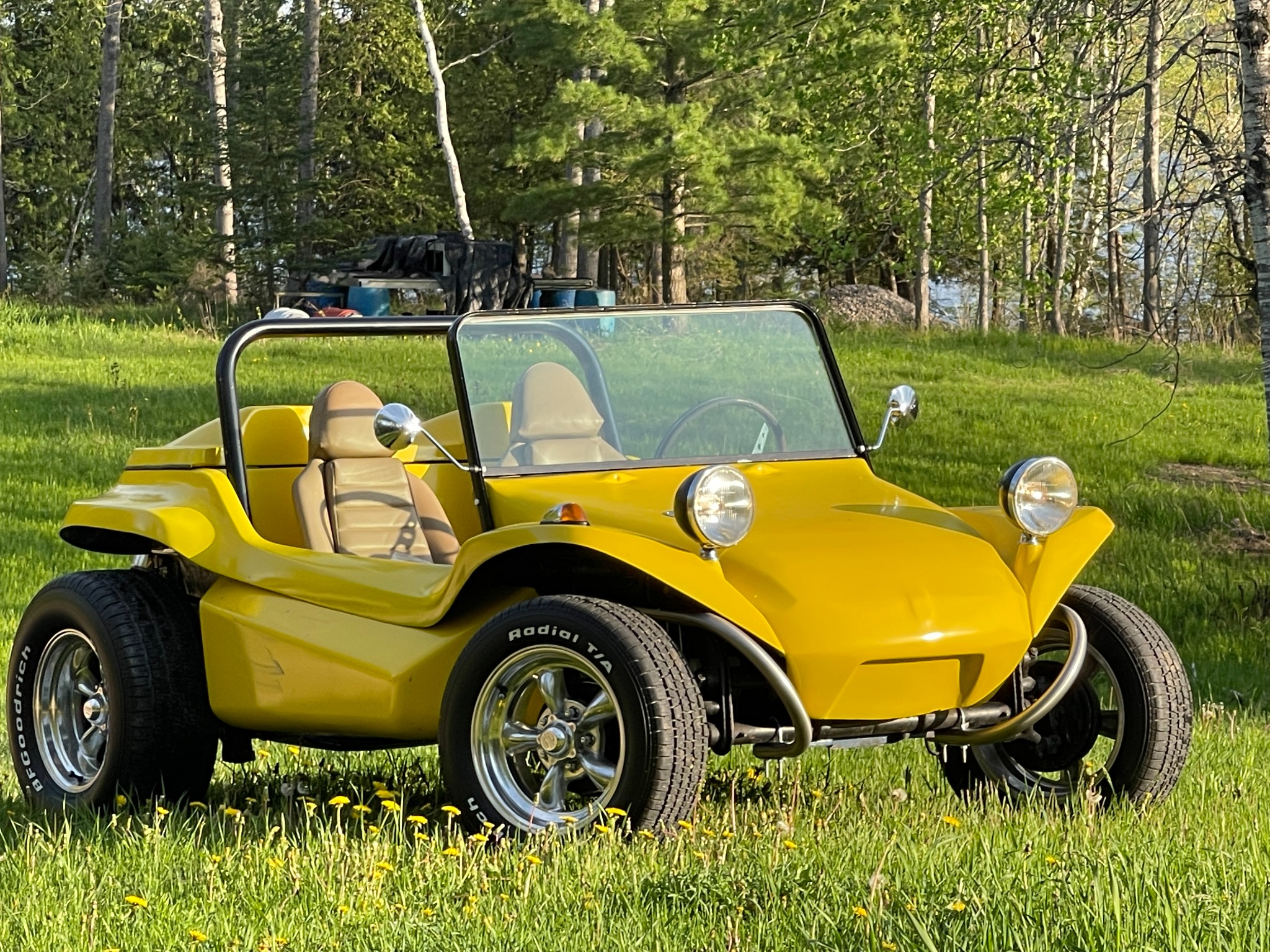 Completed yellow Manx dune buggy restoration
