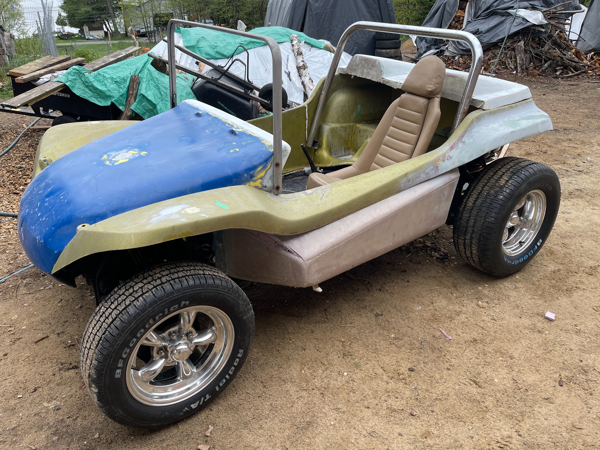 Manx dune buggy in its worn condition before restoration