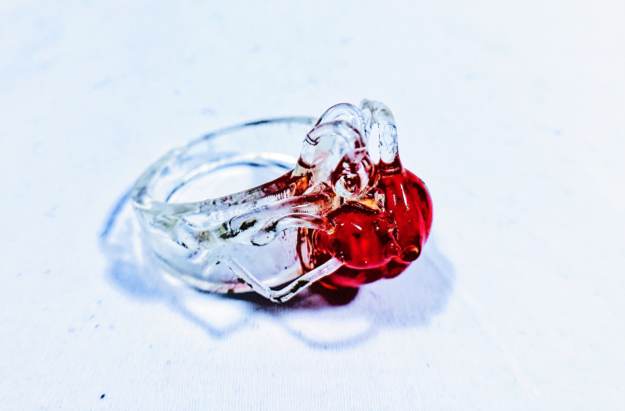 Clear and red printed ring prototype