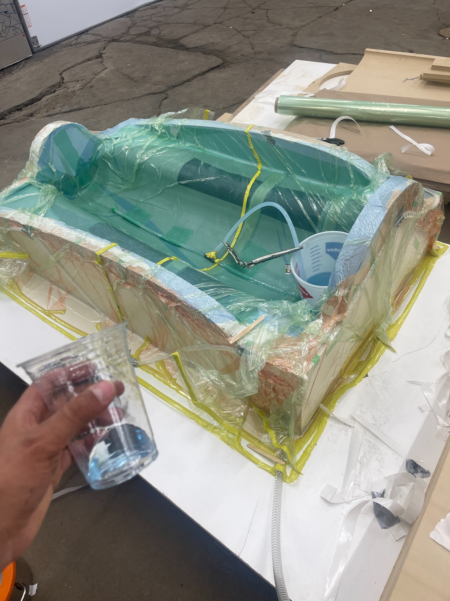 Composite VTOL UAV component under vacuum bagging